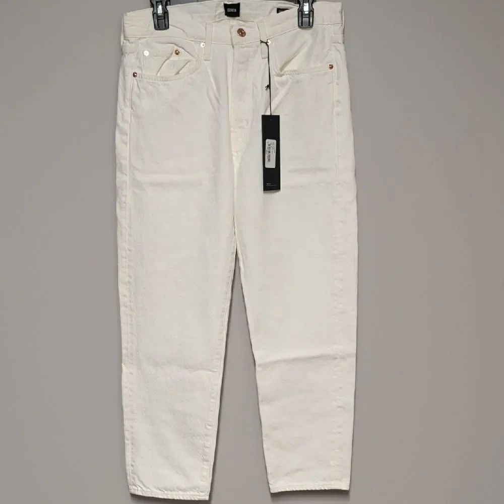 Edwin White Straight Cropped Jeans